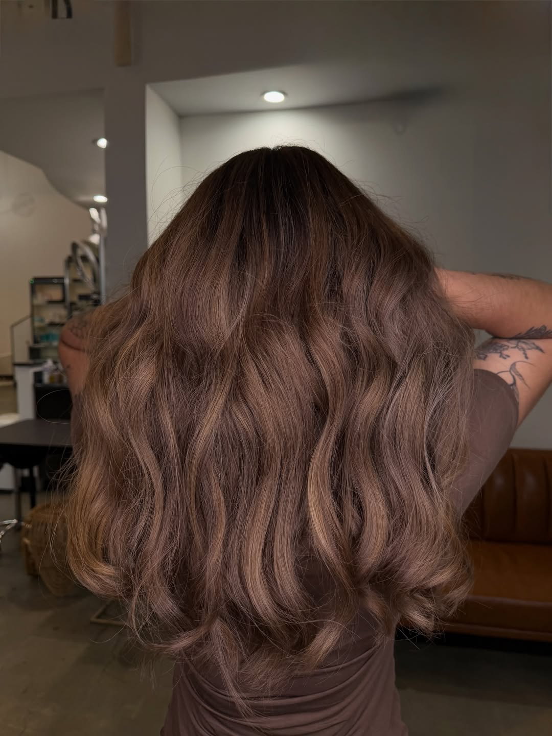 Long dimensional brunette waves featured by Lush Collective